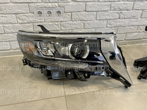 Фари Full Led Toyota Land Cruiser Prado 150 рестайлінг 2018+ (ліва+права) замість галогену, в комплекті з віями артикул 6842