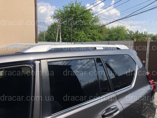 Рейлінги на дах Toyota Land Cruiser Prado 150 2009-2020 якість оригіналу (алюміній 2шт.) КОЛІР СРІБЛО артикул 7273