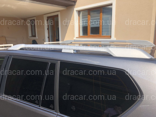 Рейлінги на дах Toyota Land Cruiser Prado 150 2009-2020 якість оригіналу (алюміній 2шт.) КОЛІР СРІБЛО артикул 7273
