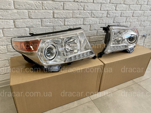 Фари рестайлінг Toyota Land Cruiser 200 2007-2015 хром 2шт. артикул 5708