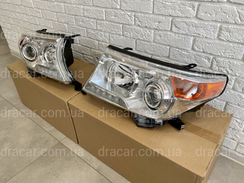 Фари рестайлінг Toyota Land Cruiser 200 2007-2015 хром 2шт. артикул 5708