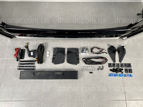 Спідниця переднього бампера Modelista LED Toyota Land Cruiser Prado 150 2013+ ABS чорний колір артикул 5400