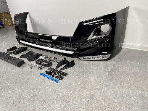 Спідниця переднього бампера Modelista LED Toyota Land Cruiser Prado 150 2013+ ABS чорний колір артикул 5400