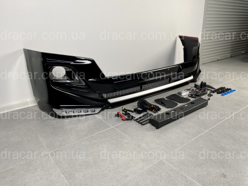 Спідниця переднього бампера Modelista LED Toyota Land Cruiser Prado 150 2013+ ABS чорний колір артикул 5400