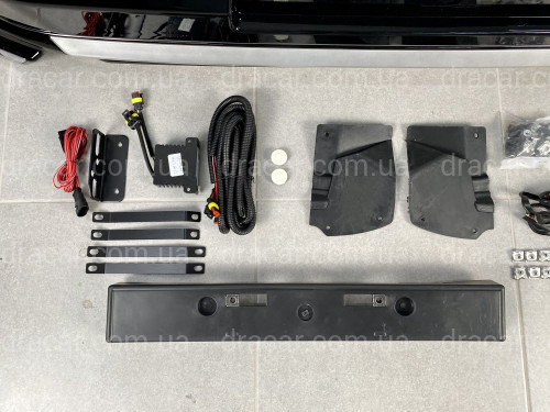 Спідниця переднього бампера Modelista LED Toyota Land Cruiser Prado 150 2013+ ABS чорний колір артикул 5400