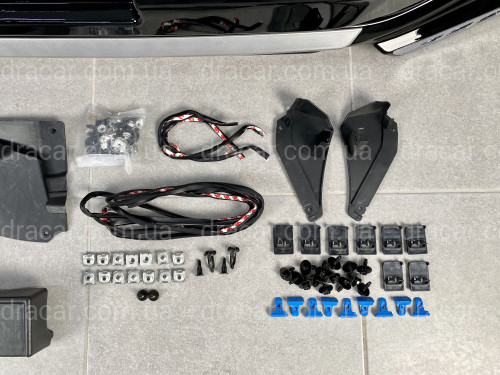 Спідниця переднього бампера Modelista LED Toyota Land Cruiser Prado 150 2013+ ABS чорний колір артикул 5400