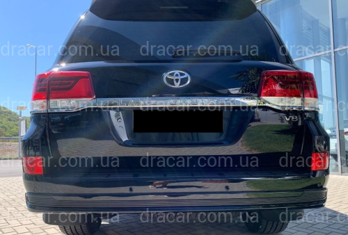 Обвіс спідниця заднього бампера Executive Lounge Toyota Land Cruiser 200 2015-2021 стиль 2019 / 2021 чорний колір артикул 7601