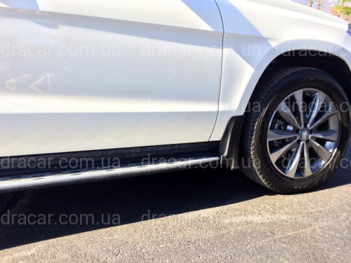 Бризковики передні Mercedes Benz GL 2012+ /GLS X166 2015+ ПІД ПОРІГ БЕЗ АРОК комплект 2 шт. артикул 7506