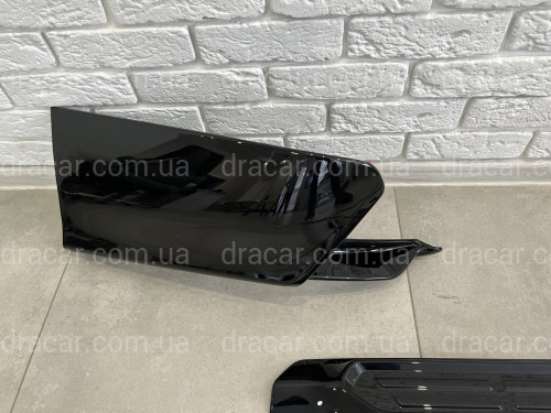 Спідниця заднього бампера TRD Toyota Land Cruiser Prado 150 2017-2022 колір чорний (бічні кути + центр вставка) 3 частини артикул 7645