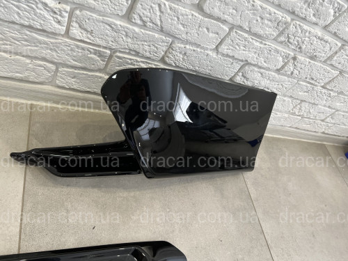 Спідниця заднього бампера TRD Toyota Land Cruiser Prado 150 2017-2022 колір чорний (бічні кути + центр вставка) 3 частини артикул 7645