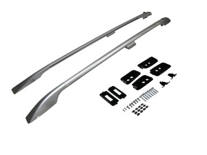 Рейлінги на дах Toyota Land Cruiser 200 2007-2022 З ОТВОРОМ НА ЗАДНІХ КРИШКАХ ПІД ПРАПОР (алюміній 2шт.) колір срібло