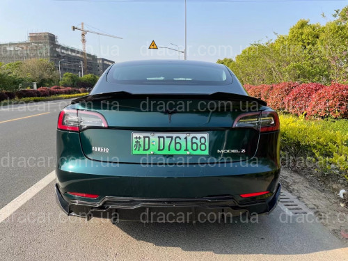 Спойлер лип багажника Tesla model 3 2017- ABS пластик, колір чорний глянець артикул 7884