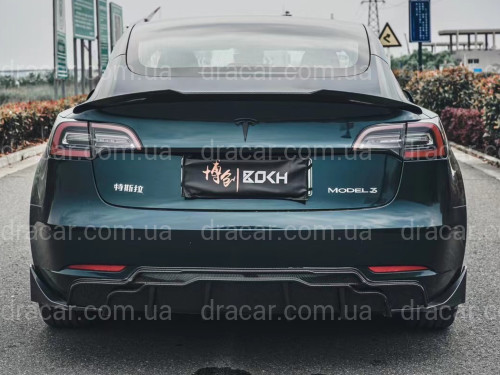 Спойлер лип багажника Tesla model 3 2017- ABS пластик, колір чорний глянець артикул 7884