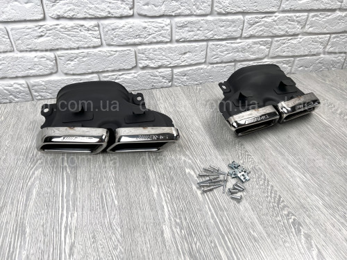 Насадки на вихлопні труби AMG C63 Mercedes Benz C Class W205 2014-2018 хром артикул 7882