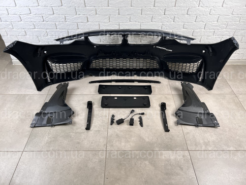 Передній бампер M3 стиль BMW 3 Series F30 F31 2012-2018 (під омивачі / з отворами під парктроніки) артикул 7916