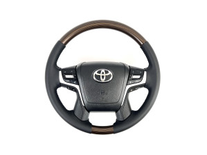 Кермо у зборі чорне з темним деревом Toyota Land Cruiser 200 / Prado 150