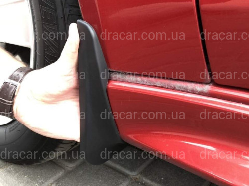Бризковики Mitsubishi Lancer X під поріг (до рейсталінгу) комплект 4 шт. артикул 6820