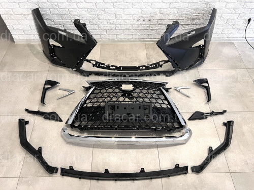 Бампер комплектний  з решіткою у стилі 2020+ для Lexus RX 2015-2019 артикул 6478