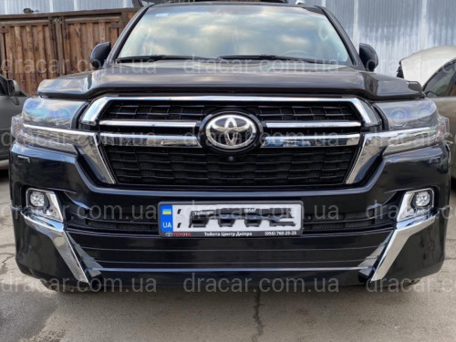 Обвіс спідниця переднього бампера Executive Lounge Toyota Land Cruiser 200 стиль 2021 колір чорний артикул 7604