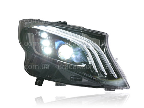 Full led фари стиль Maybach Mercedes Benz W447 Vito / V-class / Metris (ліва + права) комплектні з блоками артикул 7751