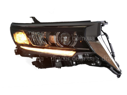 Фари Full Led Toyota Land Cruiser Prado 150 рестайлінг 2018+ (ліва+права) замість галогену, в комплекті з віями артикул 6842