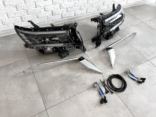 Led фари 3 лінзи Toyota Land Cruiser Prado 150 рестайлінг 2018+ артикул 7014
