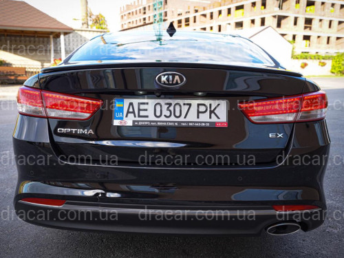 Спойлер лип Kia Optima 2016 - ABS пластик, колір чорний глянець артикул 8098