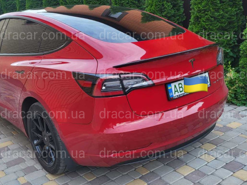 Спойлер лип багажника Tesla model 3 2017-  ABS пластик, колір чорний глянець артикул 7480