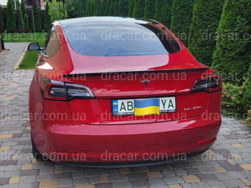 Спойлер лип багажника Tesla model 3 2017-  ABS пластик, колір чорний глянець артикул 7480