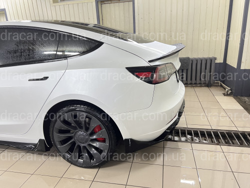 Спойлер лип багажника Tesla model 3 2017- ABS пластик, колір чорний глянець артикул 7884