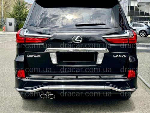 Обвіс тюнінг заднього бампера Lexus LX 570 2015-2022 колір чорний 202 артикул 8257