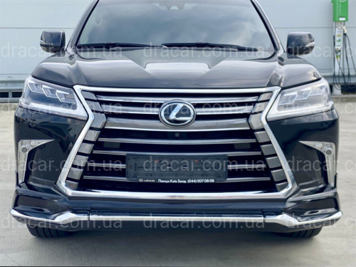 Обвіс тюнінг переднього бампера Lexus LX 570 2015-2022 колір чорний 202 артикул 8256
