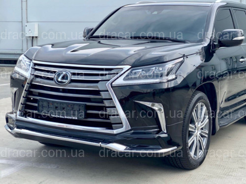 Обвіс тюнінг переднього бампера Lexus LX 570 2015-2022 колір чорний 202 артикул 8256