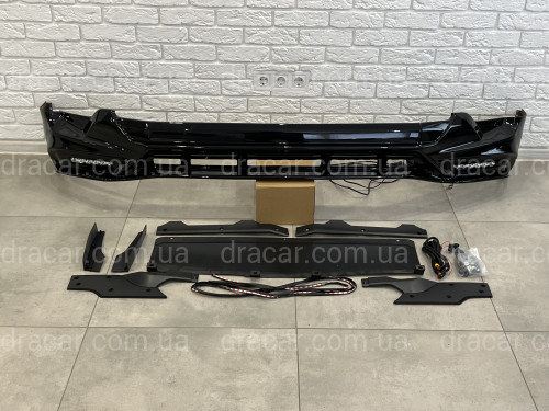 Спідниця переднього бампера TRD Toyota Land Cruiser Prado 150 2017+ колір чорний артикул 7544