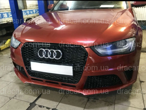 Бампер передній у зборі стиль RS4 для Audi A4 B8 2012-2015 артикул 8352