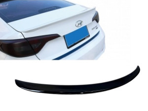 Спойлер лип багажника Hyundai Sonata LF 2015-2017 АБС пластик, колір чорний глянець