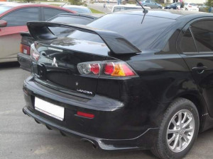 Спойлер на багажник EVO Lancer X 2007-2015 ABS пластик, колір чорний глянець