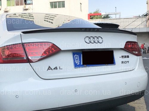 Спойлер лип на багажник Audi A4 B8 2008-2015 ABS пластик, колір чорний глянець артикул 8372