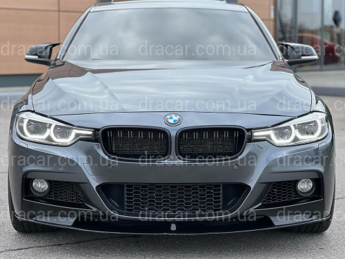 Накладка переднього бампера обвіс M performance BMW 3 series F30 F31 2012-2018 абс пластик, чорний глянець артикул 8074