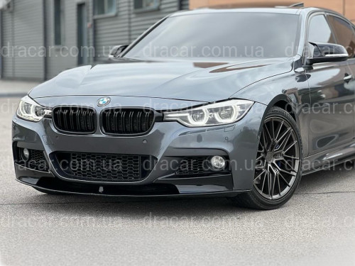 Накладка переднього бампера обвіс M performance BMW 3 series F30 F31 2012-2018 абс пластик, чорний глянець артикул 8074