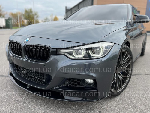 Накладка переднього бампера обвіс M performance BMW 3 series F30 F31 2012-2018 абс пластик, чорний глянець артикул 8074