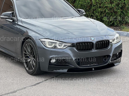 Накладка переднього бампера обвіс M performance BMW 3 series F30 F31 2012-2018 абс пластик, чорний глянець артикул 8074