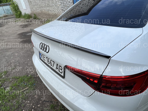 Спойлер лип на багажник Audi A4 B9 2015-ABS пластик, колір чорний глянець артикул 8379