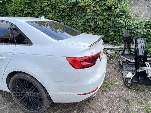Спойлер лип на багажник Audi A4 B9 2015-ABS пластик, колір чорний глянець артикул 8379