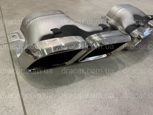 Насадки на вихлопні труби AMG C63 Mercedes Benz C Class W205 2019-2021 хром артикул 8412