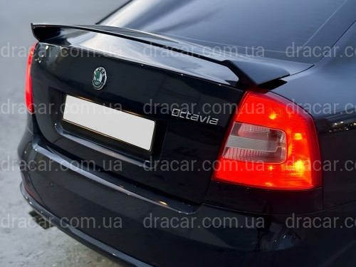 Спойлер на багажник RS Skoda Octavia A5 2004-2013 ABS пластик, колір чорний глянець артикул 8363