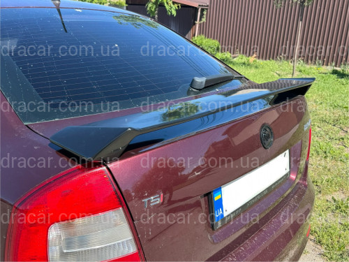 Спойлер на багажник RS Skoda Octavia A5 2004-2013 ABS пластик, колір чорний глянець артикул 8363