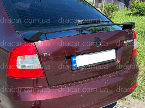 Спойлер на багажник RS Skoda Octavia A5 2004-2013 ABS пластик, колір чорний глянець артикул 8363