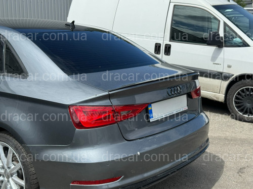 Спойлер ліп на багажник Audi A3 2013-2020 ABS пластик, чорний глянець артикул 8501
