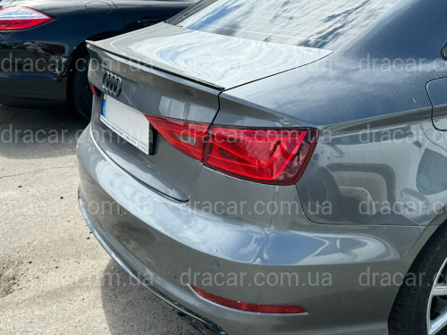 Спойлер ліп на багажник Audi A3 2013-2020 ABS пластик, чорний глянець артикул 8501